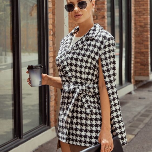 Houndstooth Cape Jacket - Picture 6 of 9